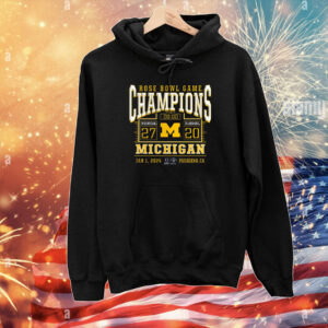 Michigan Wolverines College Football Playoff 2024 Rose Bowl Champions Score T-Shirts