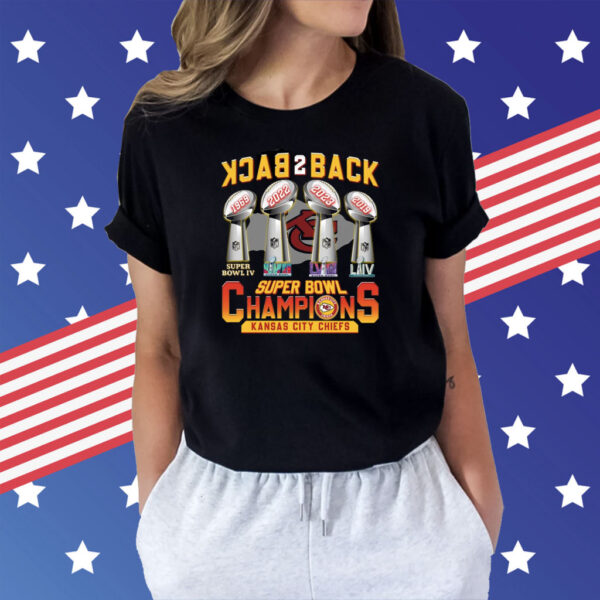 Back 2 Back 4X Super Bowl Champions KC Chiefs Shirt