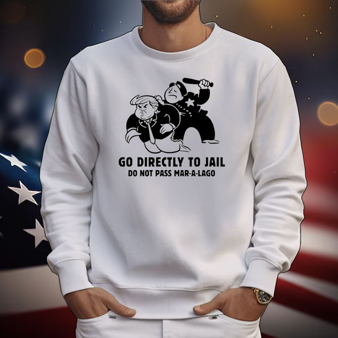 Trump Go Directly To Jail Do Not Pass Mar-A-Lago Tee Shirts