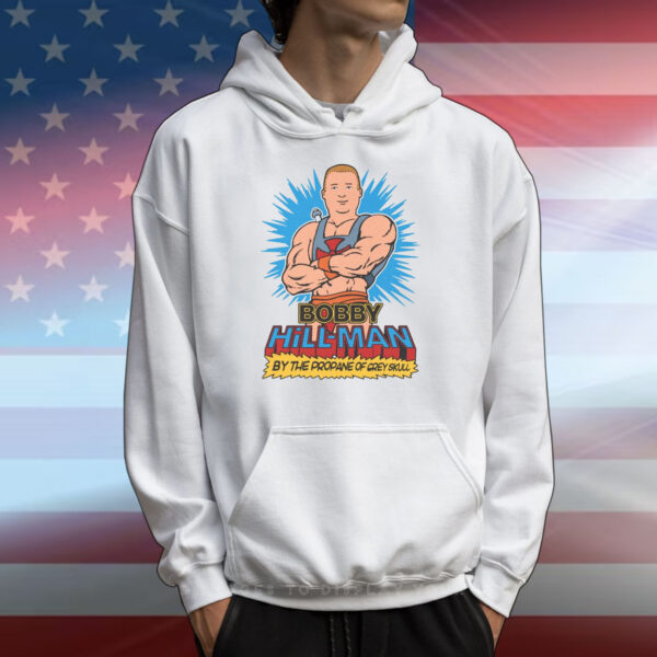 Bobby Hill-Man By The Propane of Grey Skull T-Shirts