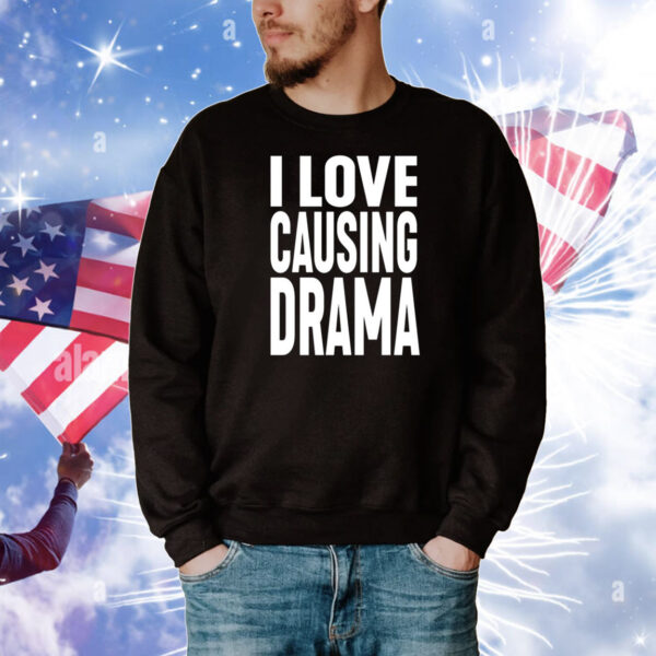 Jake Clark Wearing I Love Causing Drama Tee Shirts