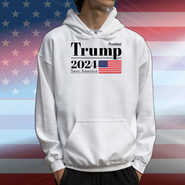 President TRUMP 2024 SAVE AMERICA, America Flag Tee Shirts