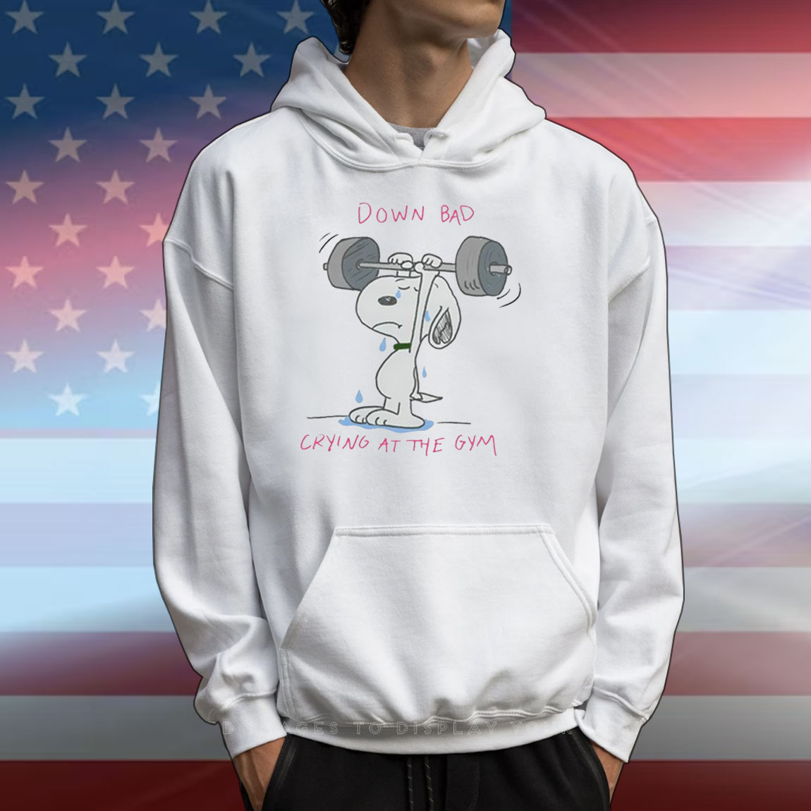 Snoopy Down Bad Crying At The Gym T-Shirts