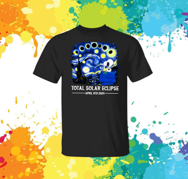 Snoopy and Woodstock Total Solar Eclipse 2024 Long Sleeve Tee Shirts