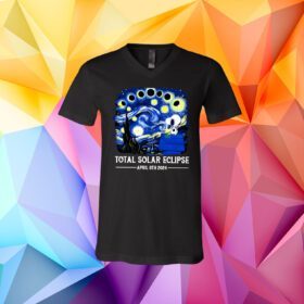 Snoopy and Woodstock Total Solar Eclipse 2024 V-Neck Shirt
