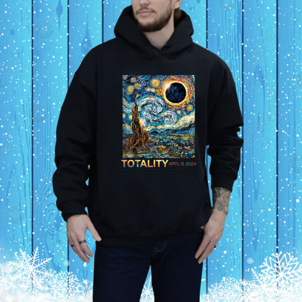 Solar Eclipse 2024 Starry Night Vincent Van Gogh Art Hoodie Shirts