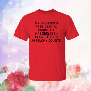 My preferred presidential candidate has been convicted on 34 felony counts T-Shirt
