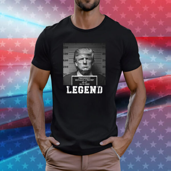 Donald Trump Mugshot Legend President 45-47 T-Shirt