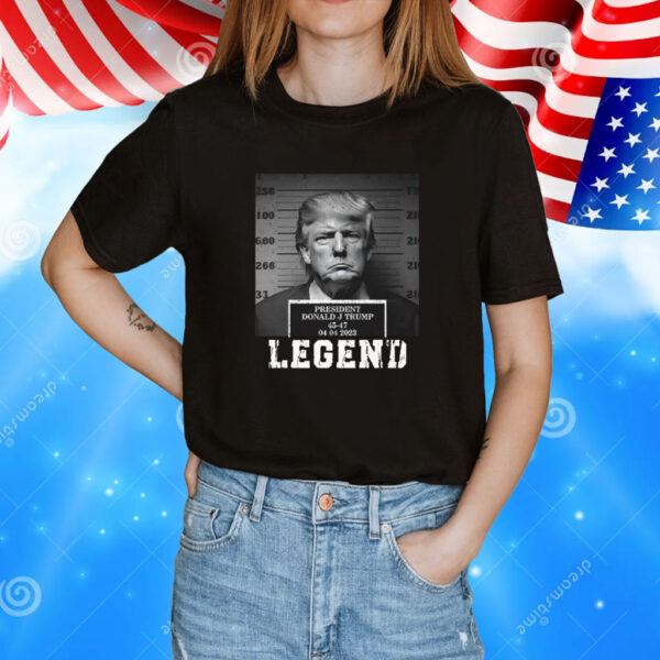 Donald Trump Mugshot Legend President 45-47 T-Shirt