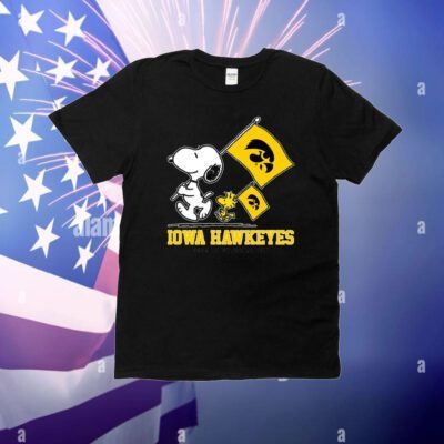 Snoopy Iowa Hawkeyes Road To Oklahoma City flag T-Shirt