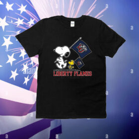 Snoopy Liberty Flames Road To Oklahoma City flag T-Shirt