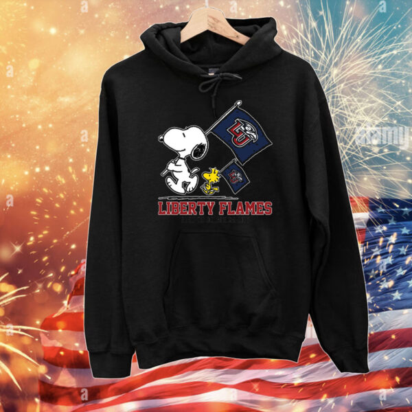 Snoopy Liberty Flames Road To Oklahoma City flag T-Shirt