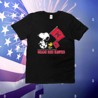 Snoopy MIAMI RED HAWKS Road To Oklahoma City flag T-Shirt