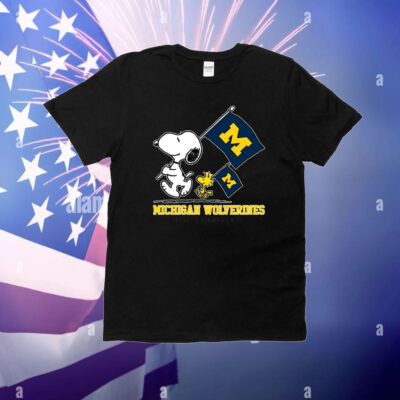 Snoopy Michigan Wolverines Road To Oklahoma City flag T-Shirt