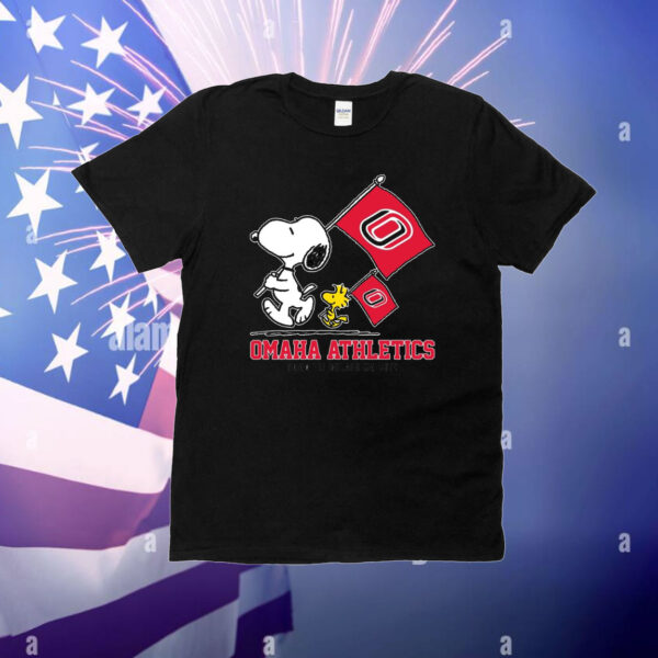 Snoopy Omaha Athletics Road To Oklahoma City flag T-Shirt