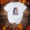 Trump Girl Messy Bun Trump 2024 Election American Flag T-Shirt