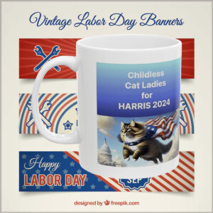 Childless For Cat Ladies For Harris President 2024 Mug