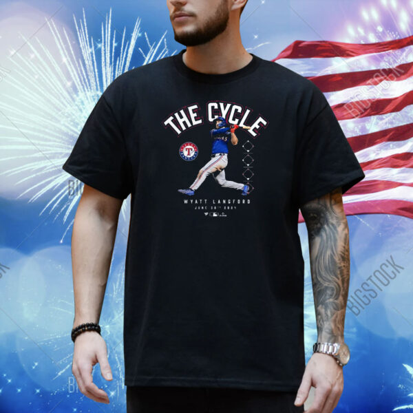 Official Wyatt Langford Texas Rangers The Cycle June 30th 2024 Shirt