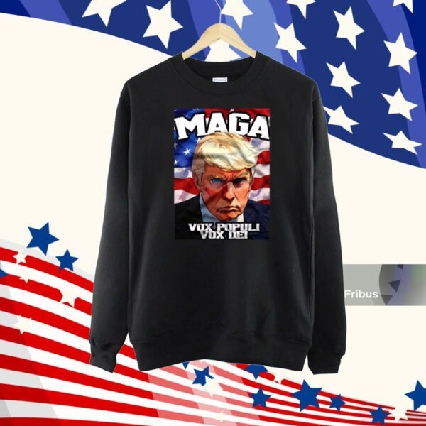 Seaofmud Trump Maga Mug Shot Vox Populi Vox Dei Shirt