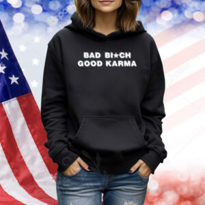 Tina Snow Wearing Bad Bitch Good Karma Shirt