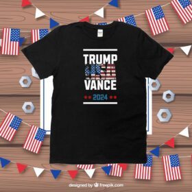 Trump Vance 2024 American USA Flag T-Shirt