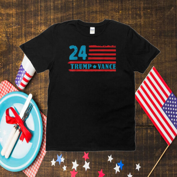 Trump Vance 2024 Vice President VP Election Retro Button T-Shirt