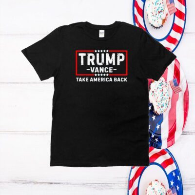 Trump Vance US Flag Election President Take America Back T-Shirt