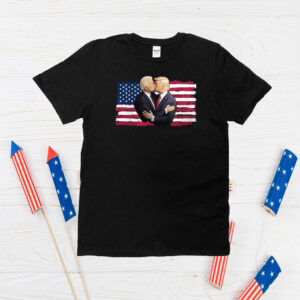 Trump x Biden Wall Flag Shirt, Joe Biden Kissing Donald Trump T-Shirt