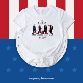 the return make america great again-trump walking -Png file for sublimation and more, Trump png T-Shirt