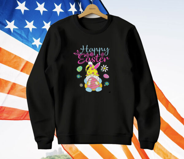 Bunny Spring Gnome Easter Egg Hunting T-Shirt