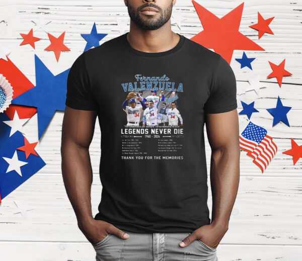 Fernando Valenzulea Legends Never Die 1960-2024 The Memories T-Shirt