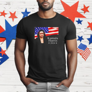 Fleccas Talks wearing George Floyd Kamala Harris 2024 T-Shirt