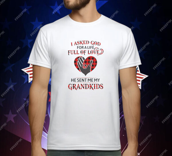 I asked god for a life full of love he sent me my grandkids T-Shirt