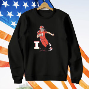 Illinois Football Luke Altmyer Superstar Pose T-Shirt