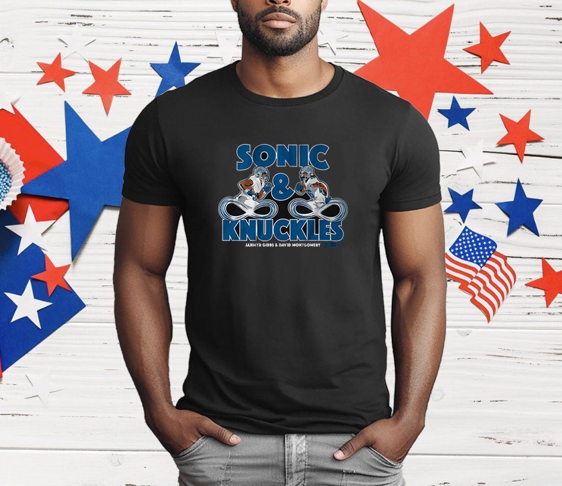 Jahmyr Gibbs & David Montgomery Sonic & Knuckles T-Shirt