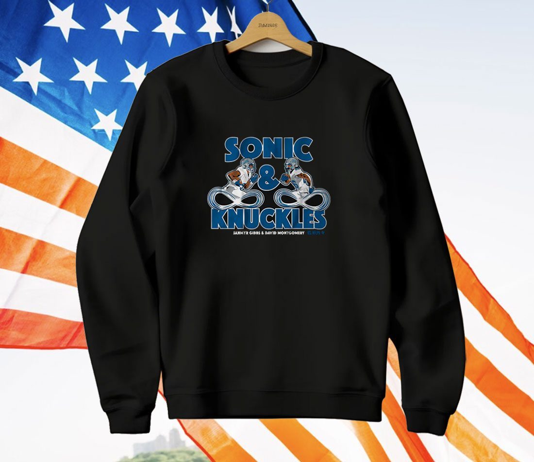 Jahmyr Gibbs & David Montgomery Sonic & Knuckles T-Shirt