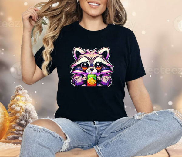 Raccoon sipping a juice box vintage Shirt