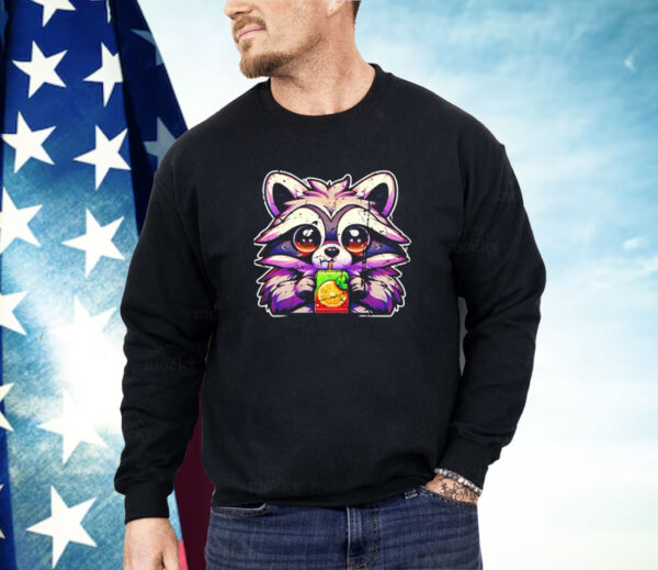 Raccoon sipping a juice box vintage Shirt