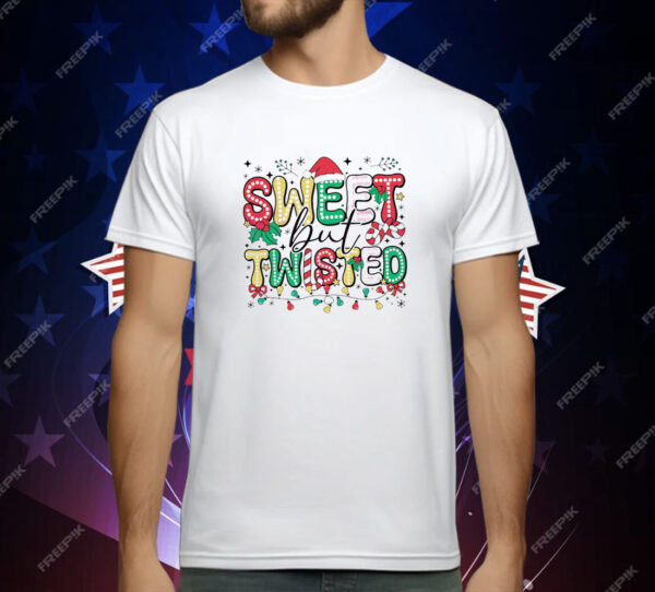 Sweet but twisted Santa hat doodle dots Christmas T-Shirt