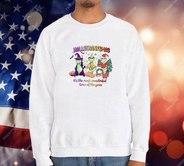 The Grinch Hallothanksmas It's the Most Wonderful Time of the Year Christmas T-Shirt