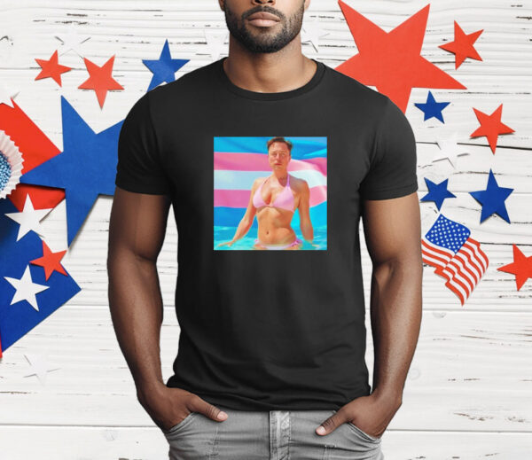 Elon Musk bikini pride flag T-Shirt