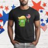 Funny Trump MAGA Cartoon Garbage Can American Flag T-Shirt