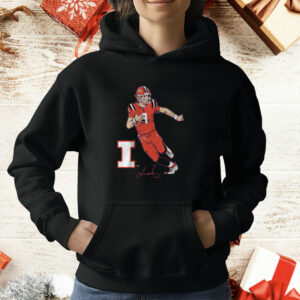 Illinois Football Luke Altmyer Superstar Pose T-Shirt