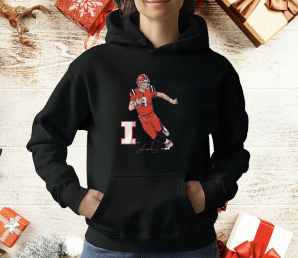 Illinois Football Luke Altmyer Superstar Pose T-Shirt