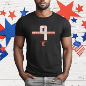 Illinois Football Luke Altmyer Number Stripe T-Shirt