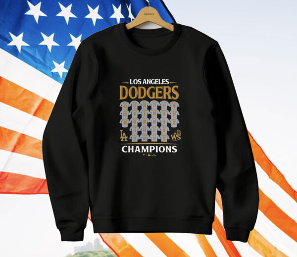 Los Angeles Dodgers 2024 World Series Champions Jersey Roster T-Shirt