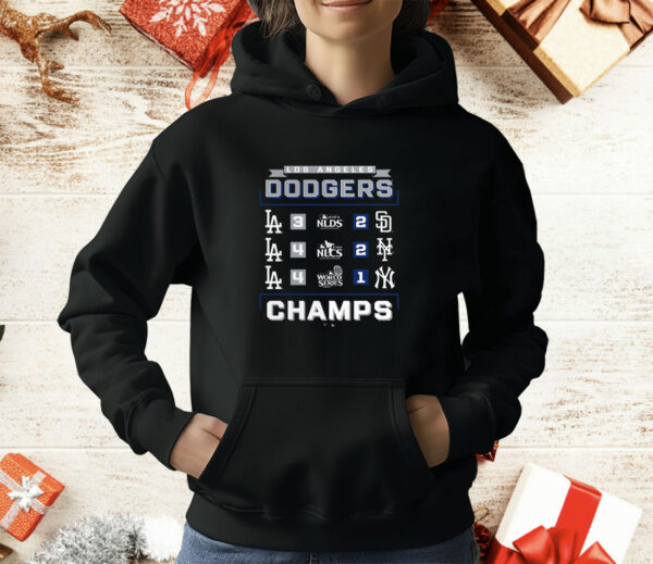 Los Angeles Dodgers 2024 World Series Champions Schedule T-Shirt