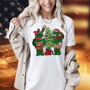 Teenage Mutant Ninja Turtles decorating their Christmas tree Shirt