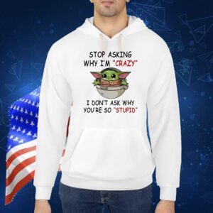 Baby Yoda stop asking why I’m crazy I don’t ask why you’re so stupid Shirt