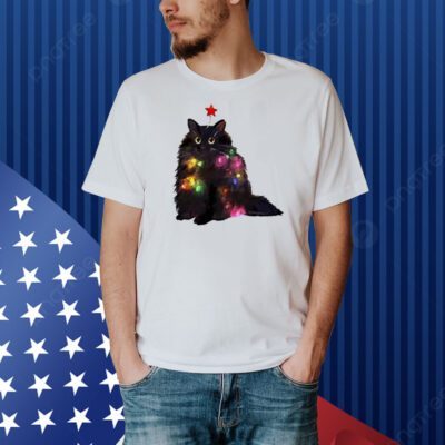 Christmas lights cat Shirt